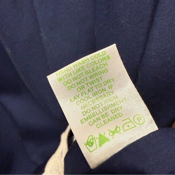 Lilly Pulitzer strapless dress navy white beaded women’s‎ size 8 100% cotton - Picture 6 of 9